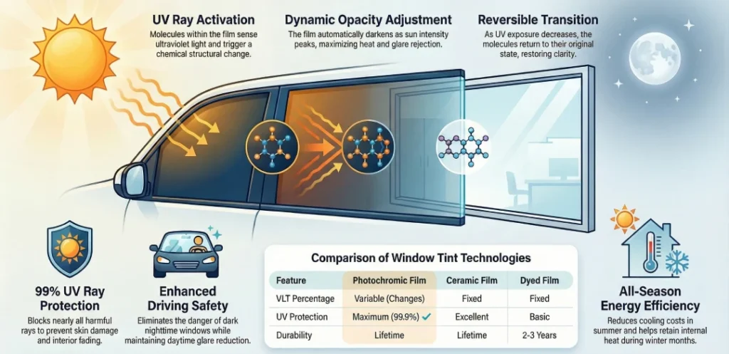 How Does Photochromic Window Tint Work?