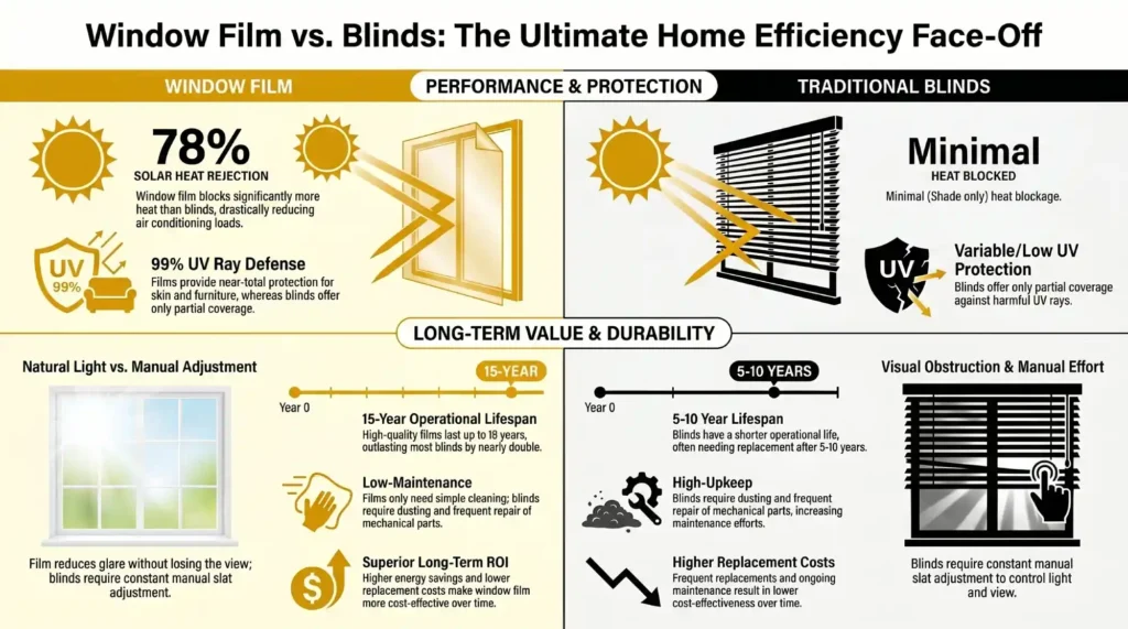 Comparison: Window Film vs Blinds